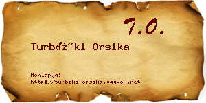 Turbéki Orsika névjegykártya
